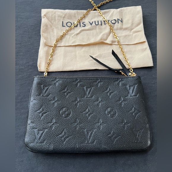 LOUIS VUITTON Empreinte Double Zip Pochette Black Bag - 3