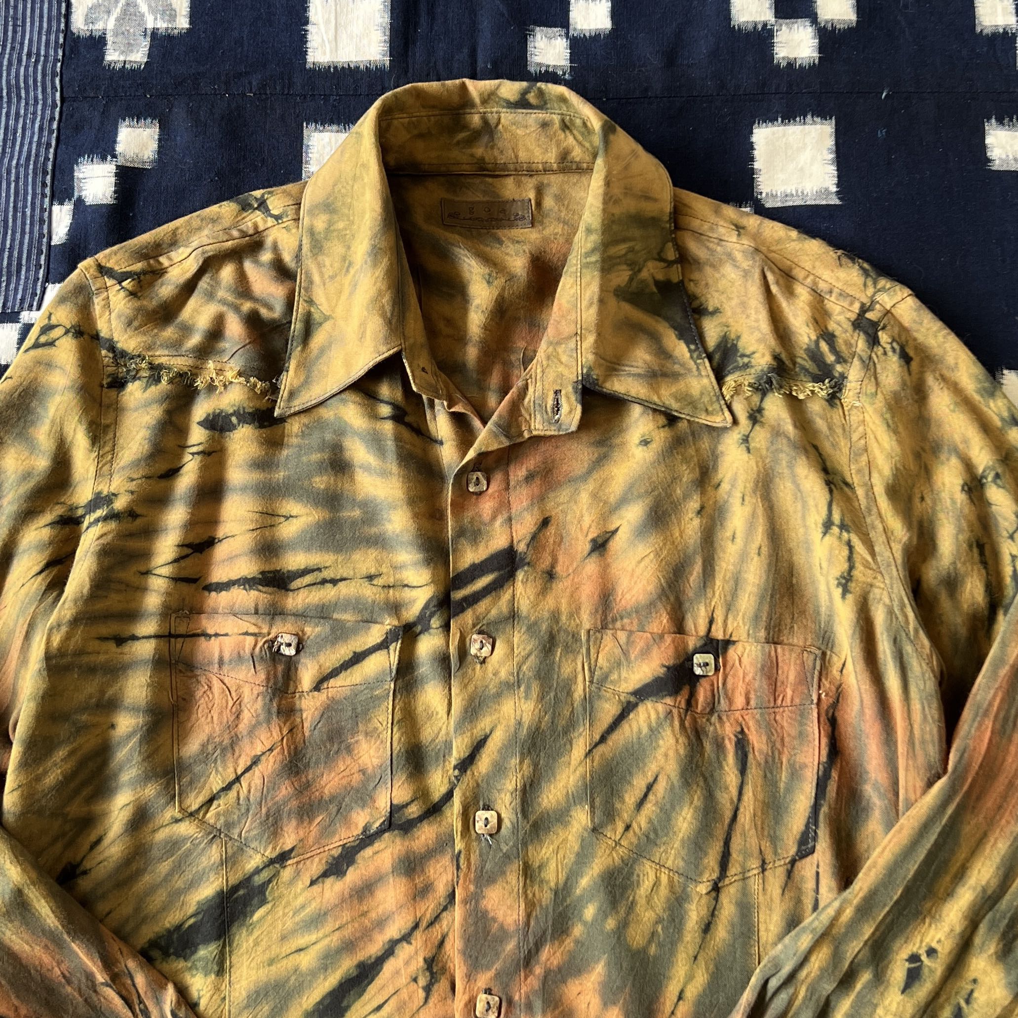 GOA Scarecrow Frayed Button Up Shirt Tie Dye - 2