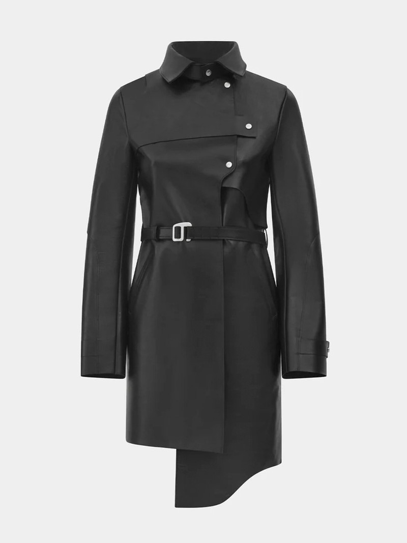 HELIOT EMIL SS21 Thick Eco-Leather Trench Coat - 1