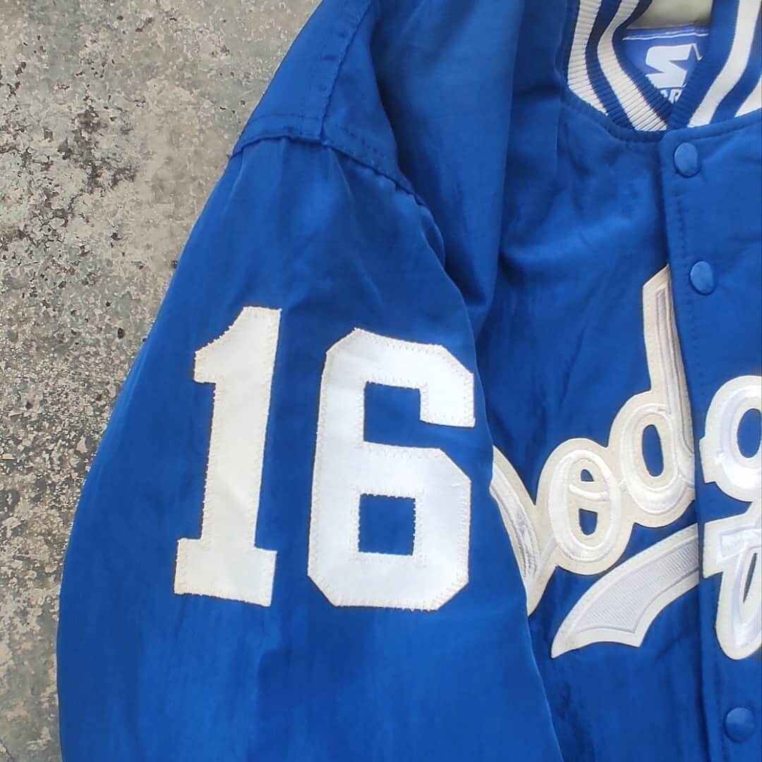 MLB - Vtg STARTER LA Dodgers Nomo 16 Nylon Baseball Jacket - 9