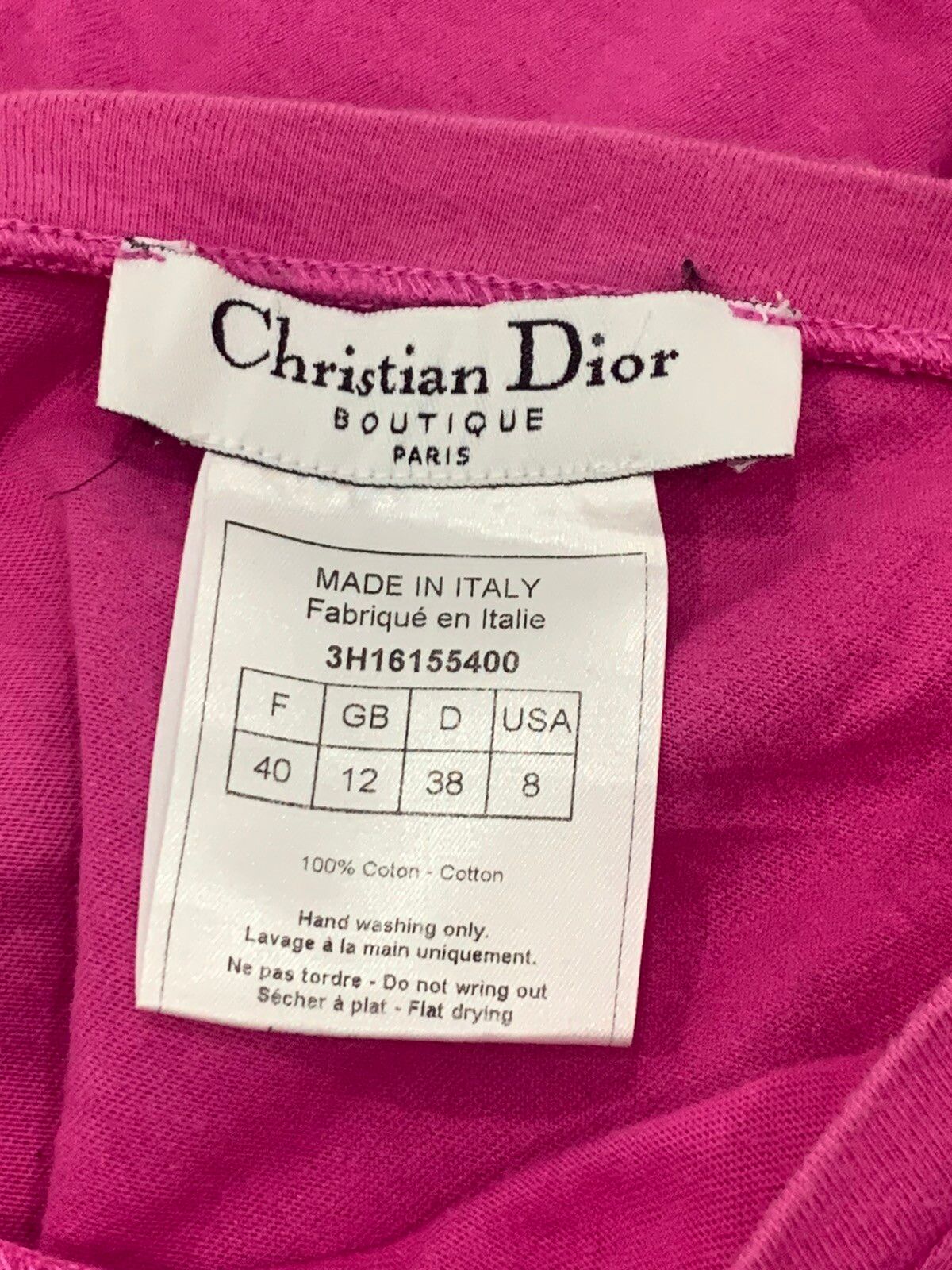Dior pink & maroon J'adore Dior Logo Print V Neck Top Jadore - 10