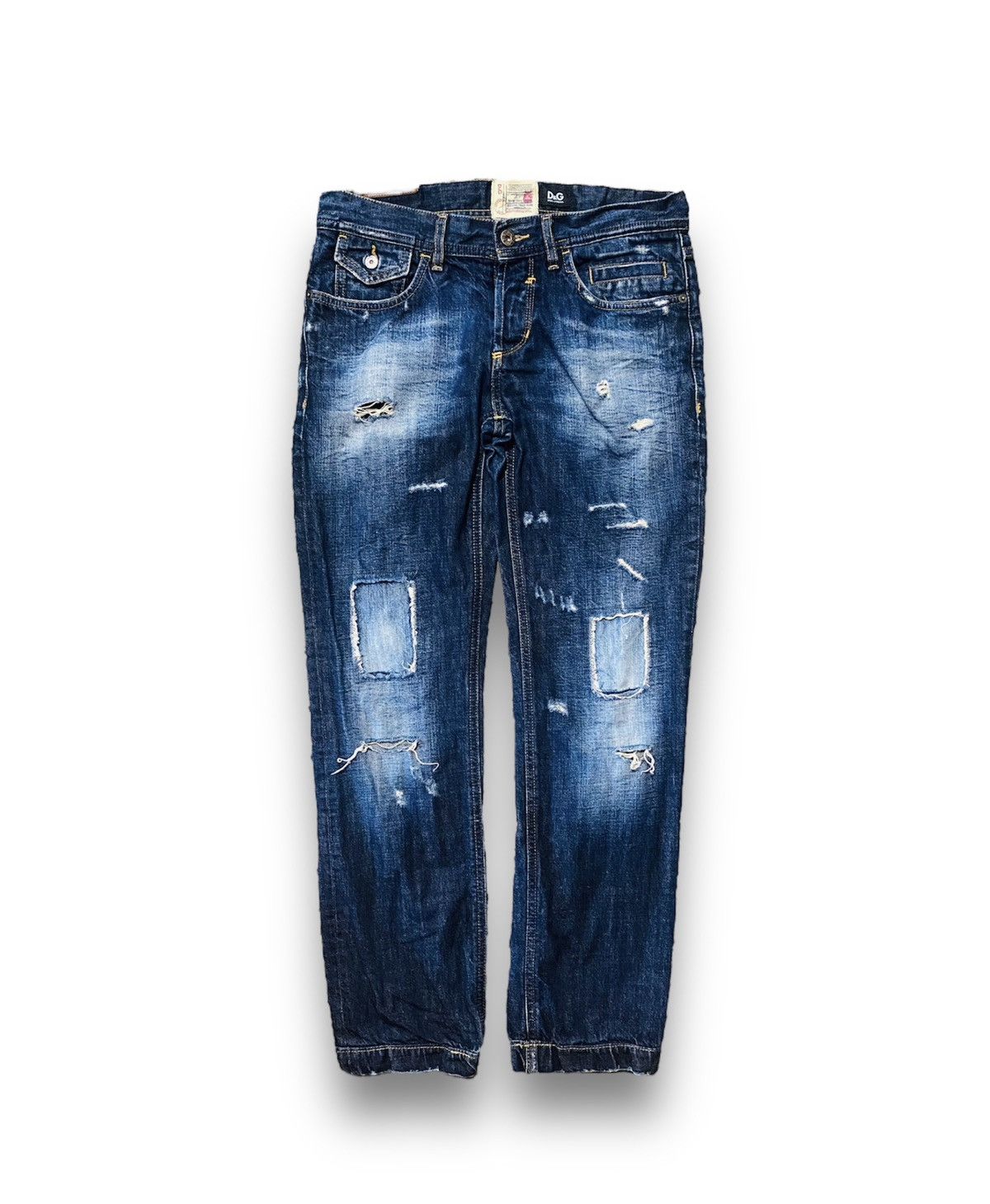 Dolce Gabbana Vintage Ripped Denim Jeans W30 L30 Y2K - 1