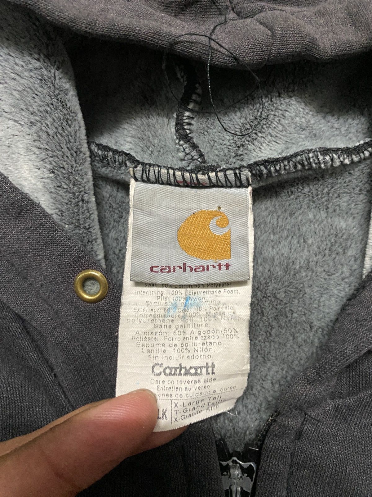 💥Vintage 90s Carhartt Thrashed Distress zipper hoodie XL - 13