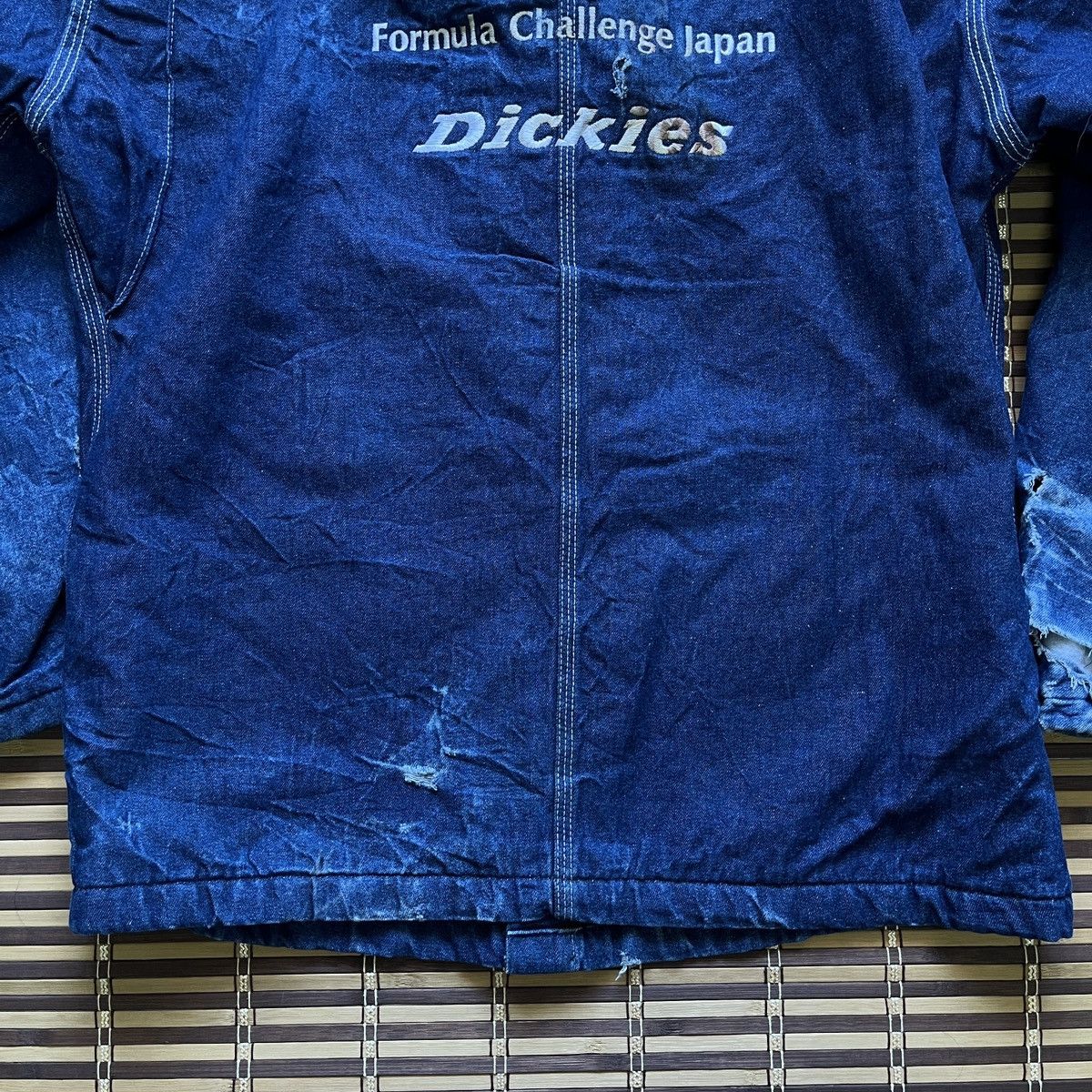 Vintage Dickies Chore Blanket Distressed Jacket Racing Japan - 19