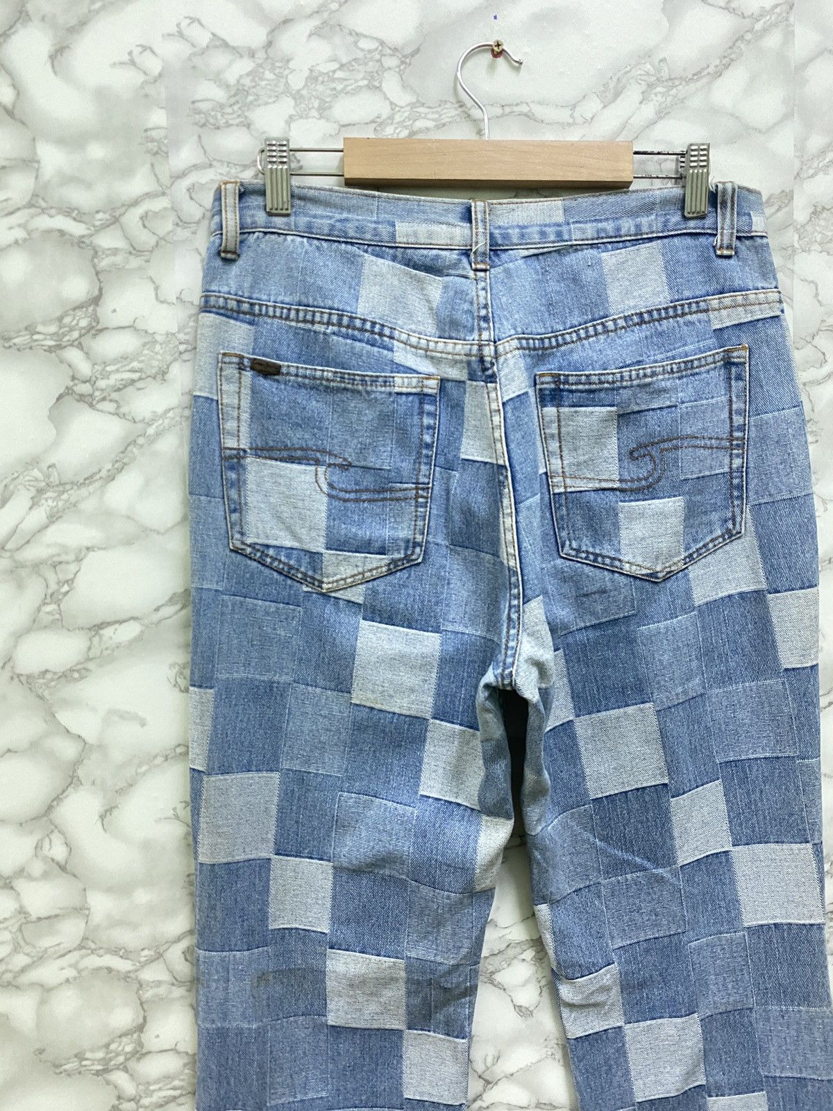 Designer - FAMOUS CREST JEANS CHECKED DENIM PANTS - 11