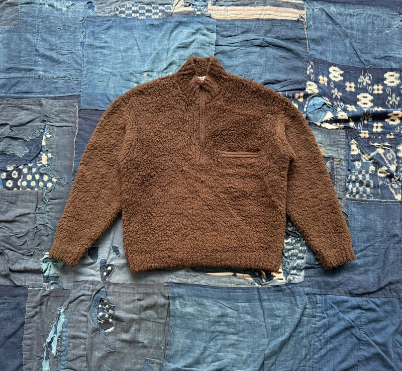 Auralee 24AW Boa knit wool quarter zip - 1