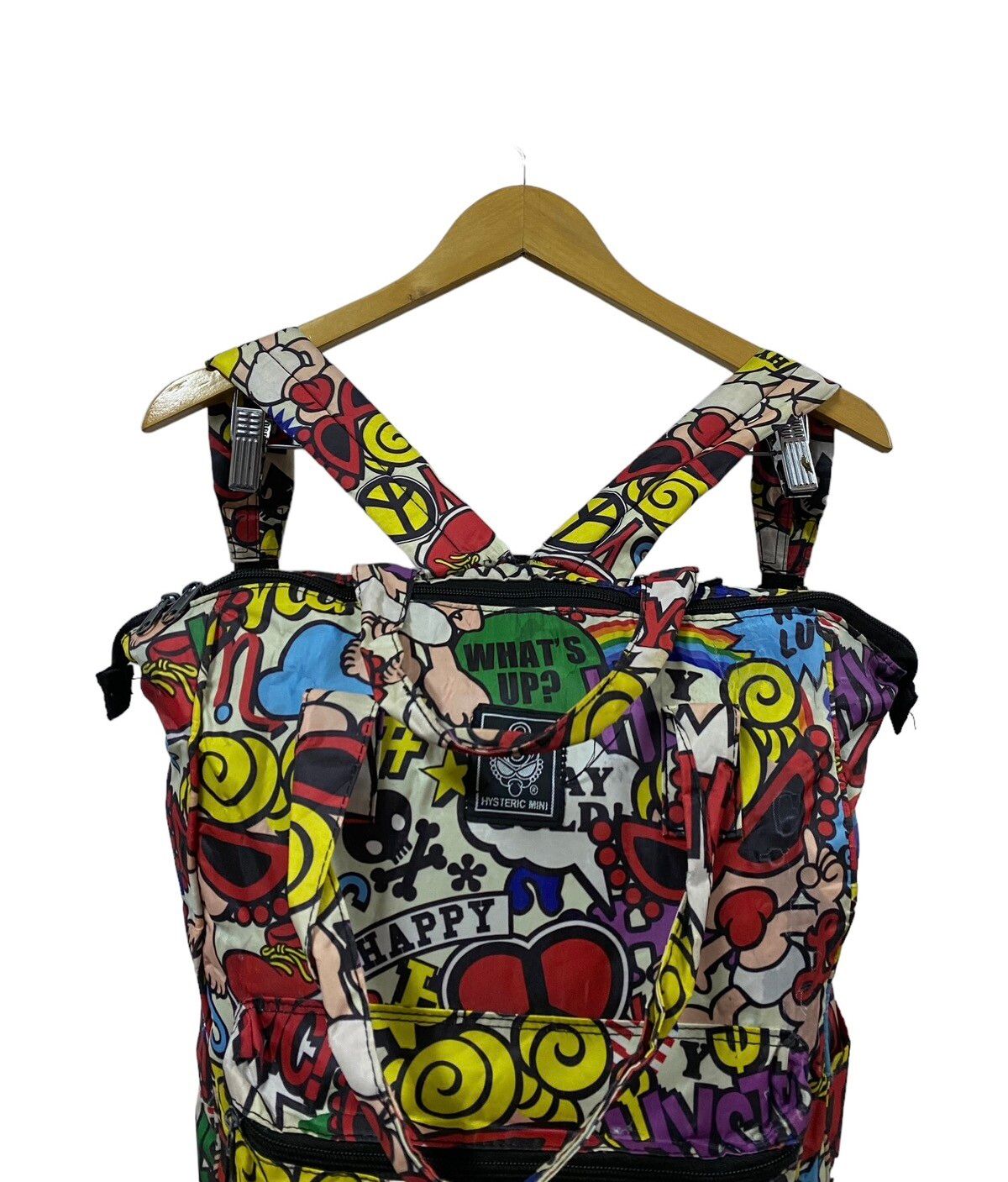 Vtg🔥Hysteric Mini All Over Print Characters 2 Way Backpack - 3