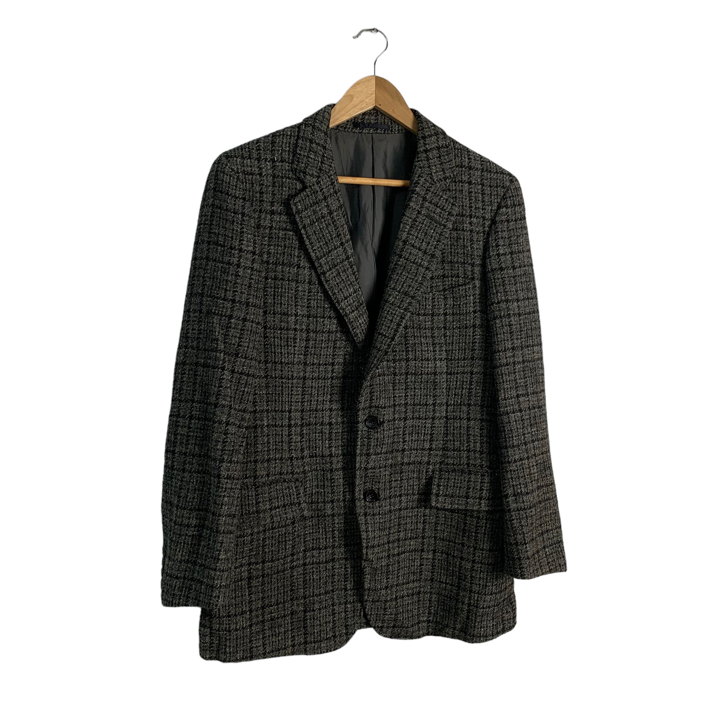 Burberrys x Harris Tweed Checkered Wool Blazer Jacket - 2