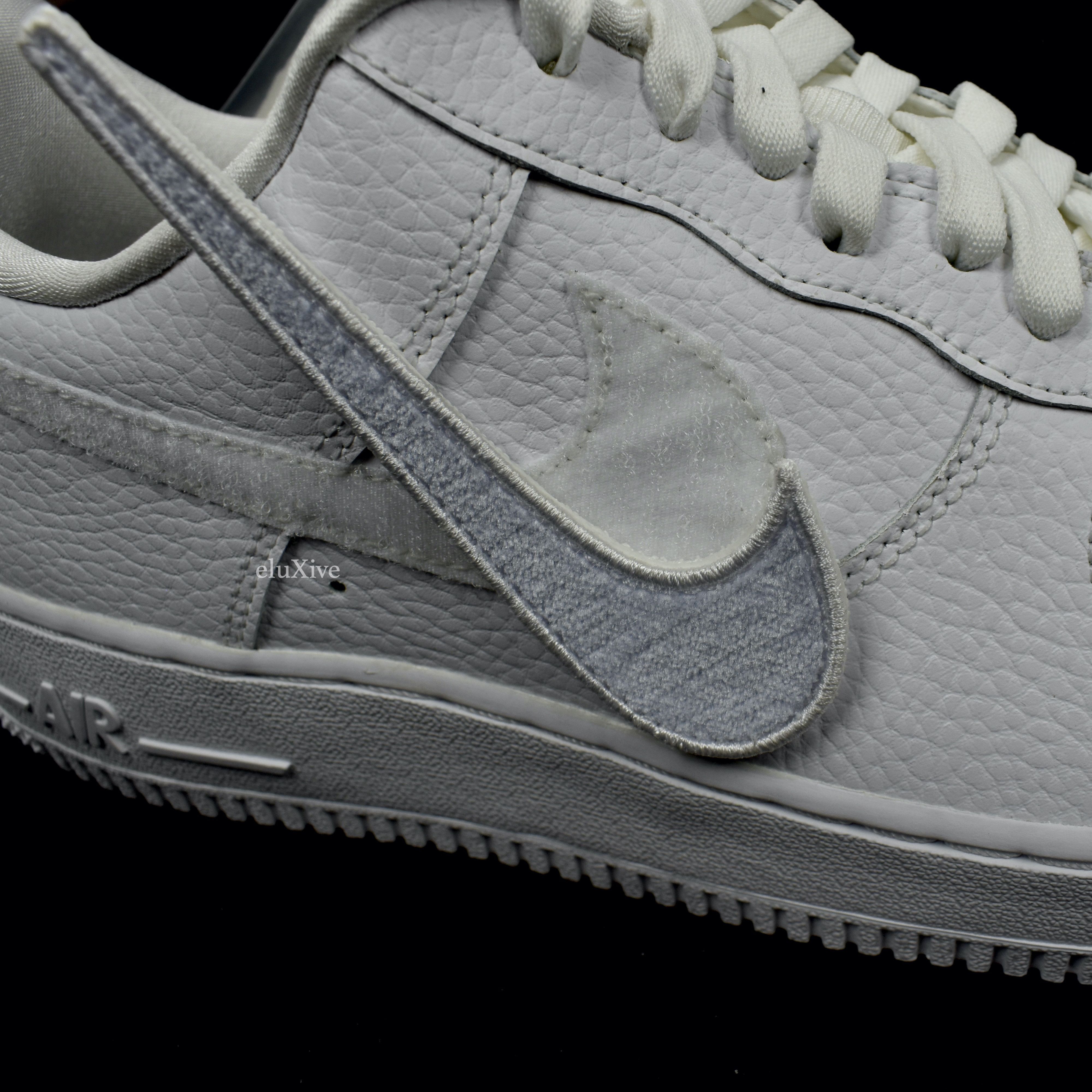 Nike Air Force 1-100 Velcro Swoosh Pebbled Leather White - 4