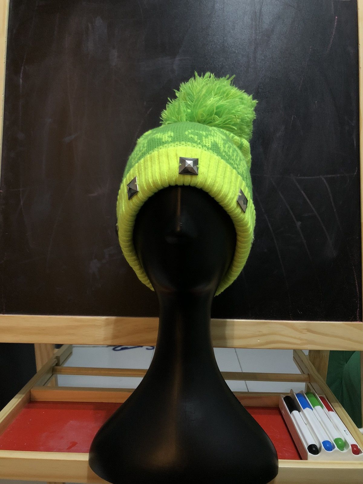 Skulls - Skull Green Joyful and Monster Beanie Hats - 2