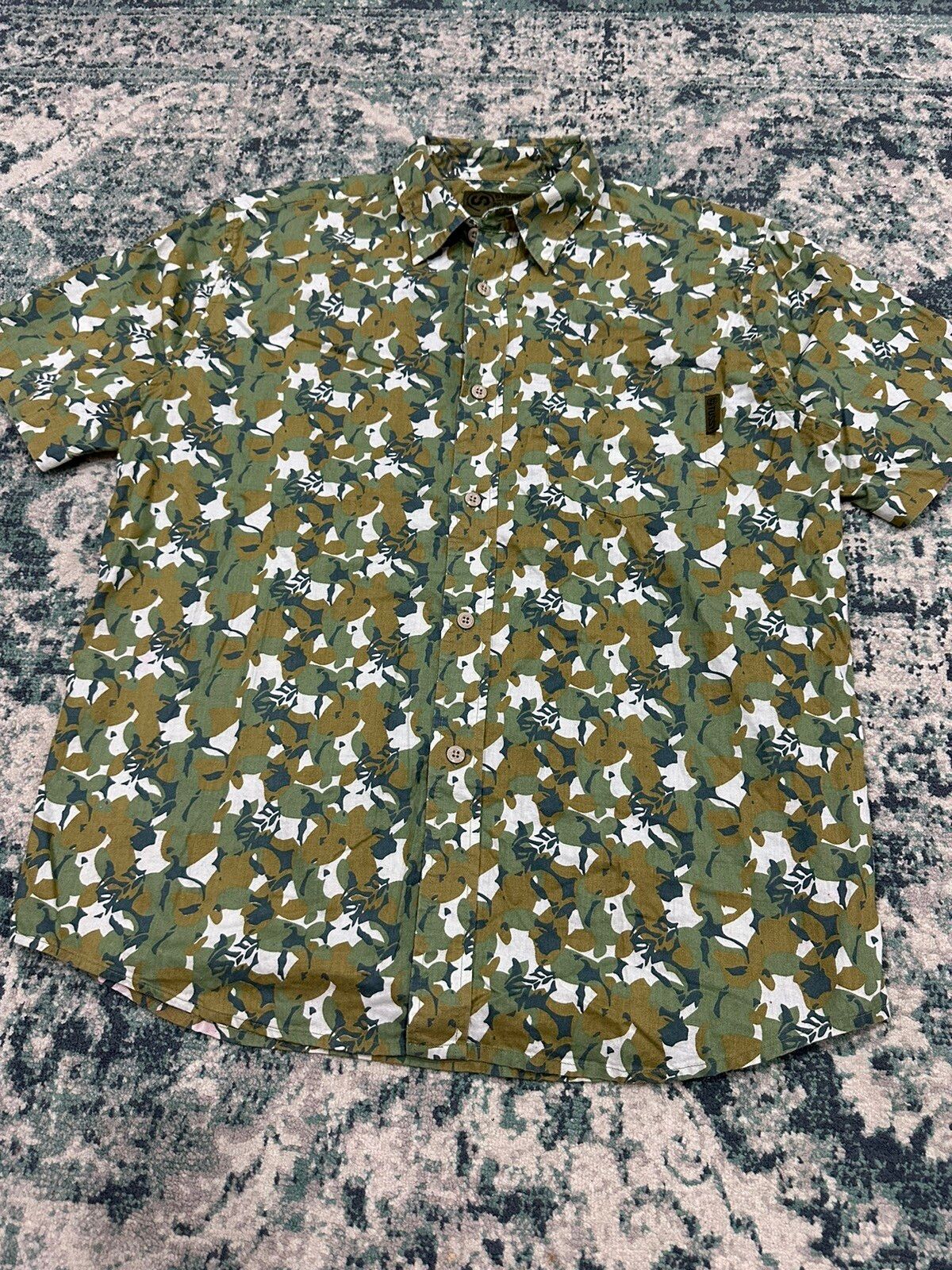 Vintage Stussy X Surplus Camo Hawaiian Shirt - 2