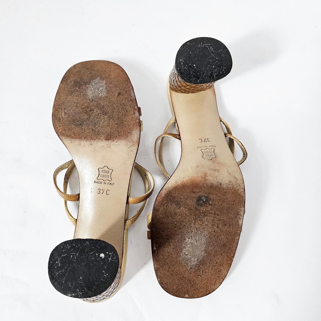 Bottega Veneta Women's Tan and Yellow Sandals - 7