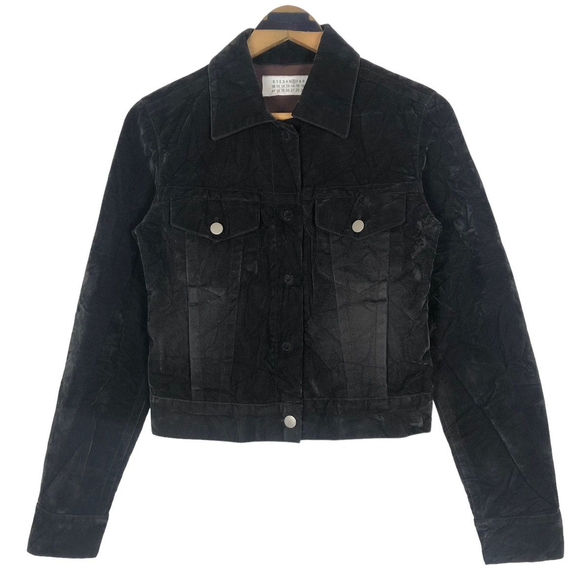 Maison Margiela MM6 Artisanal Black Painted Velvet Jacket - 2