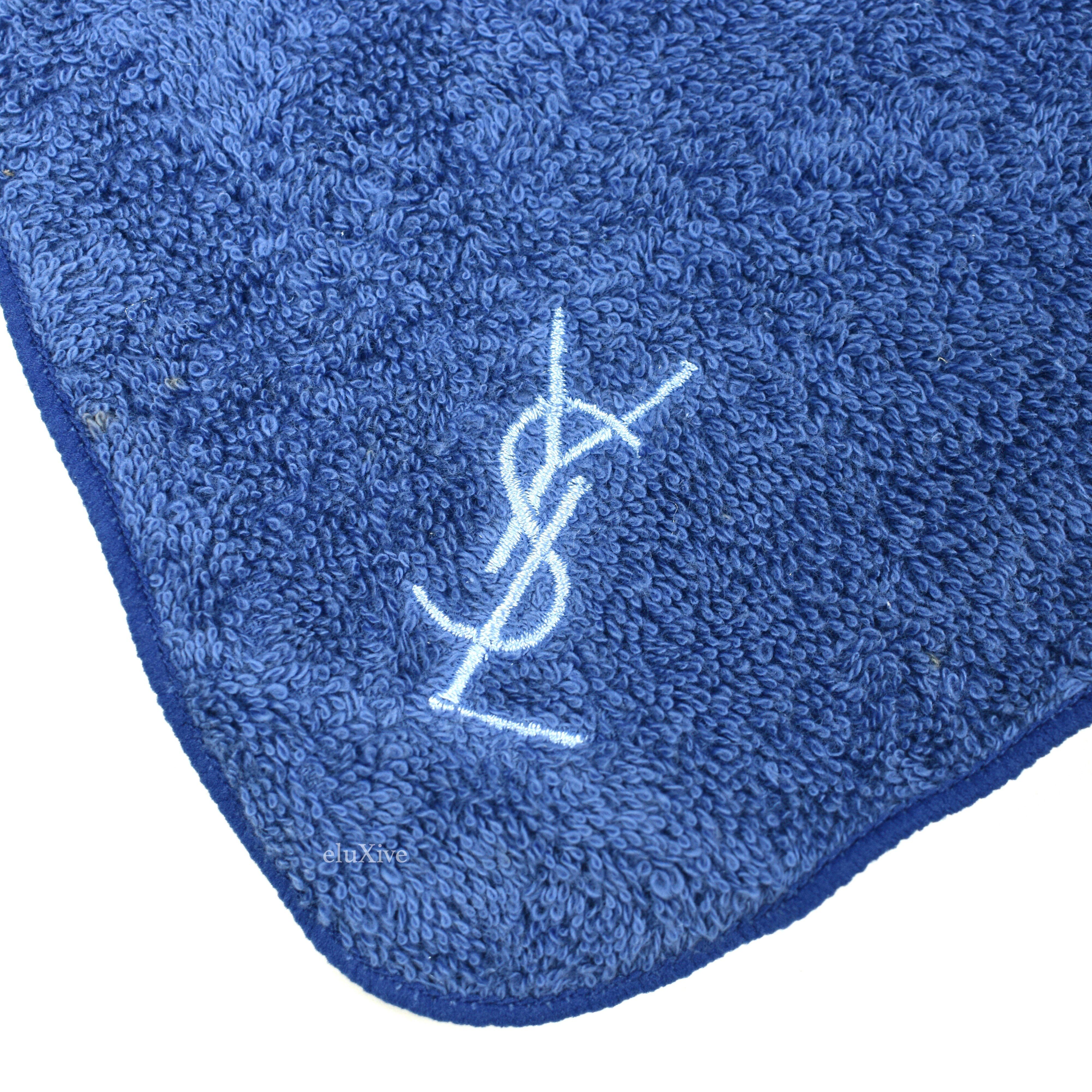 Yves Saint Laurent Blue YSL Logo Hand Towel (Small) DS - 3