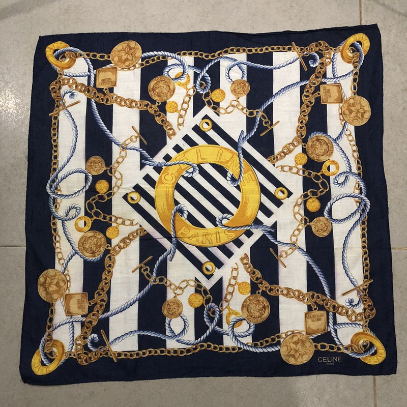 Celine Handkerchief Neckerchief Scarf Pocketsquare - 1