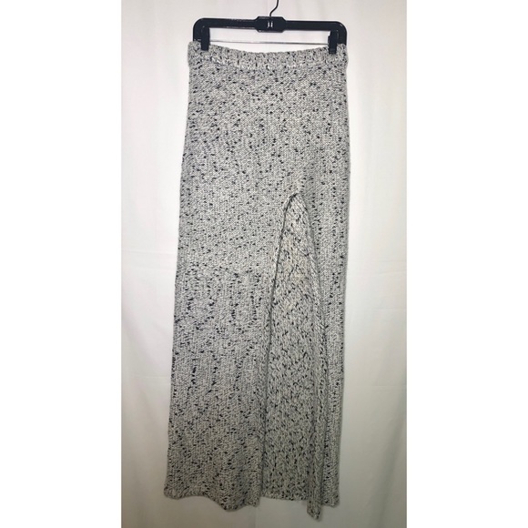 Missguided Chunky High Slit Knit Maxi Skirt Grey - 5