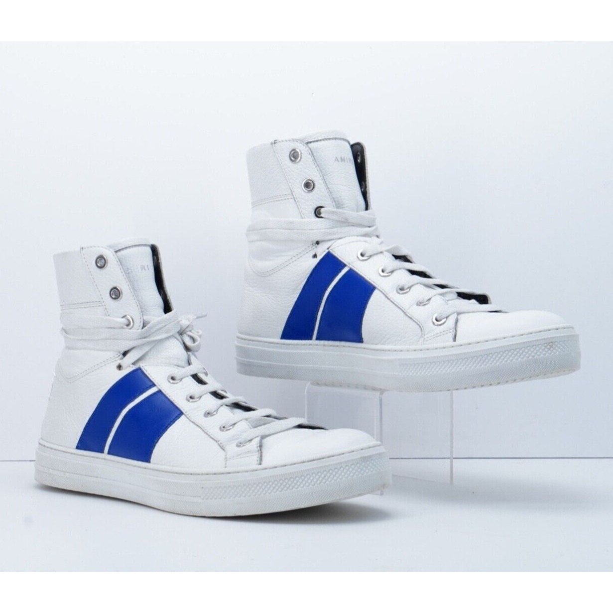 Amiri Sunset Sneakers White Blue High Top Lace Up $595 - Siz - 1