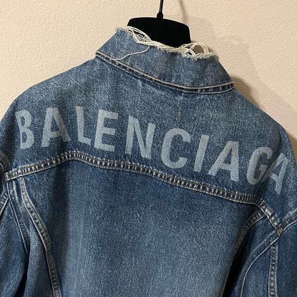 Balenciaga Blue Back Logo Print Denim Jacket 2019 ‘like a man’ - 8