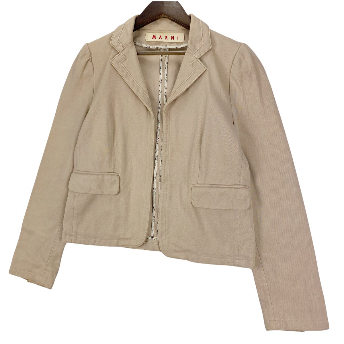Marni Cropped Blazer Jacket Unbuttoned - 3