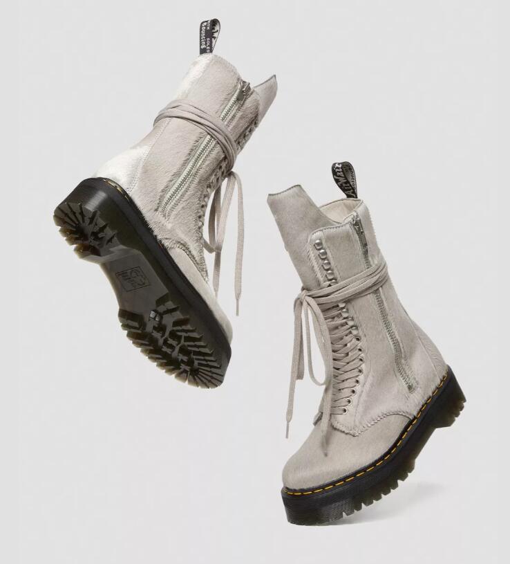 BNWT SS23 RICK OWENS x DR.MARTENS 1918 HAIR ON LUX BOOTS 41 - 8