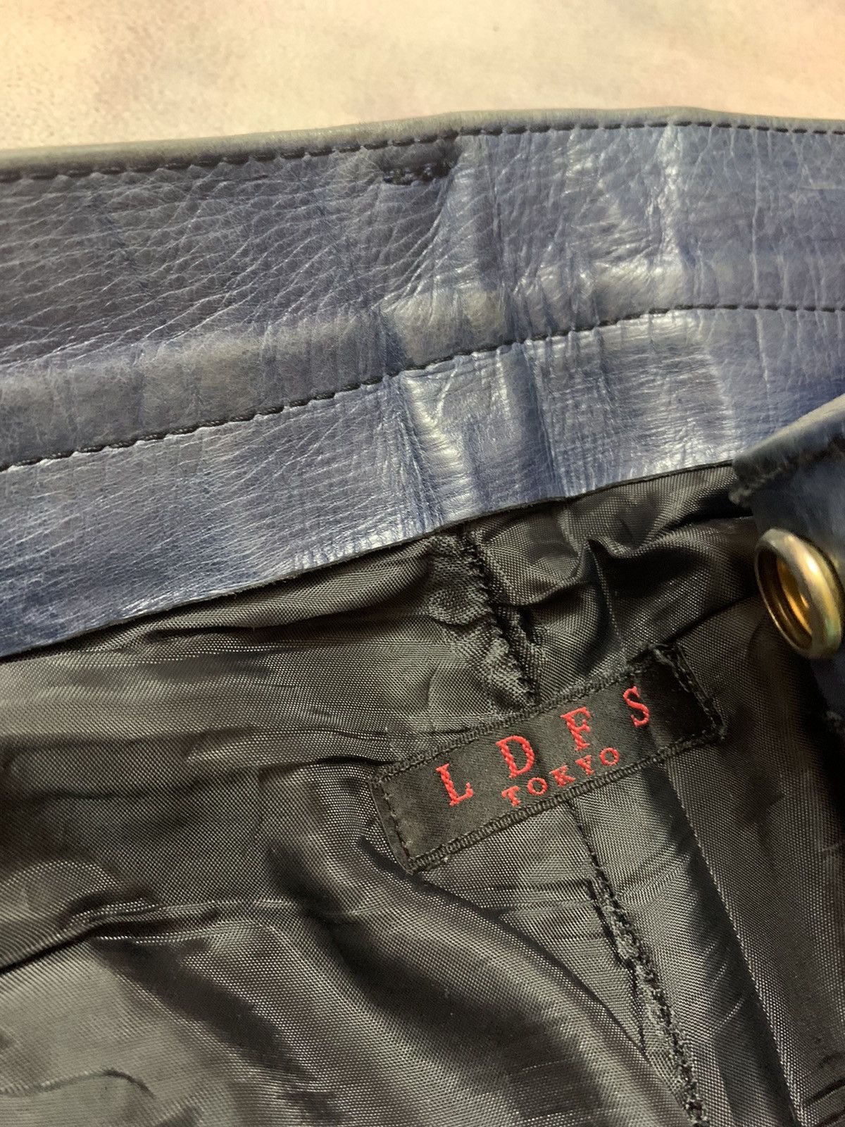 Flare Leather Japanese Brand LDFS Tokyo Dirty Navy Pants - 6