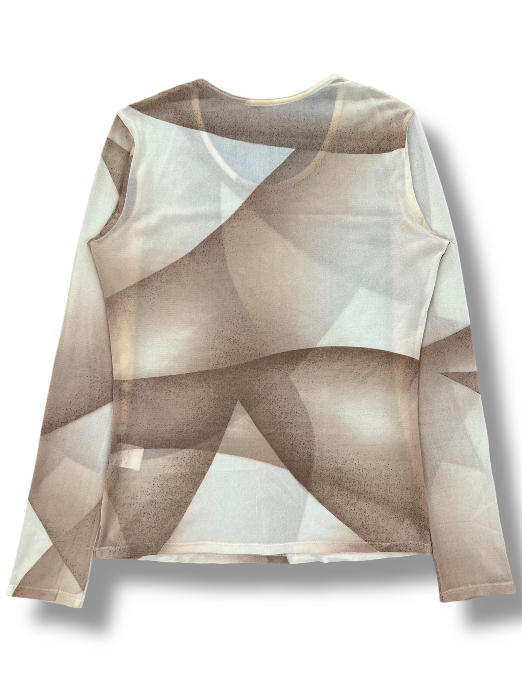 Issey Miyake Geometric Pattern Mesh Shirt - 2