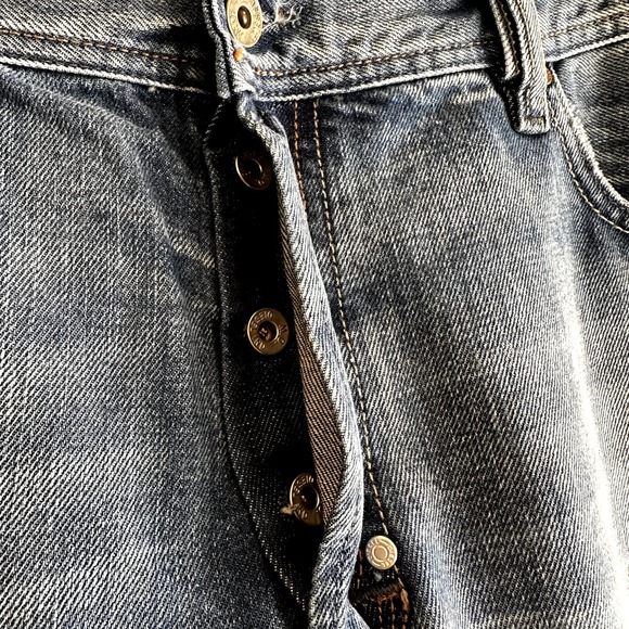 Diesel Kuratt Straight Leg Jeans Medium Wash Snap Button Fly 100% Cotton 40x34 - 3