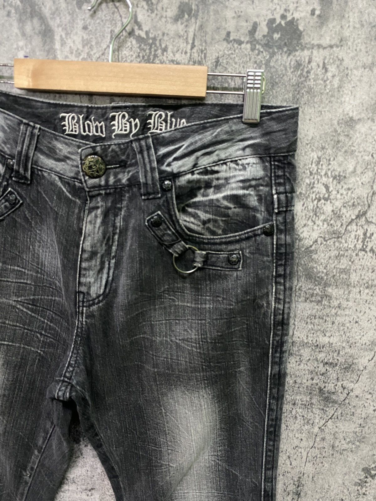 Designer - Japanese Brand BLOW BY BLUE Splash Glitter Bondage Denim - 5