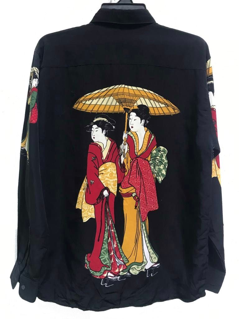 Japanese Brand - Ga Huar London Geisha Print Button Ups Shirt - 1