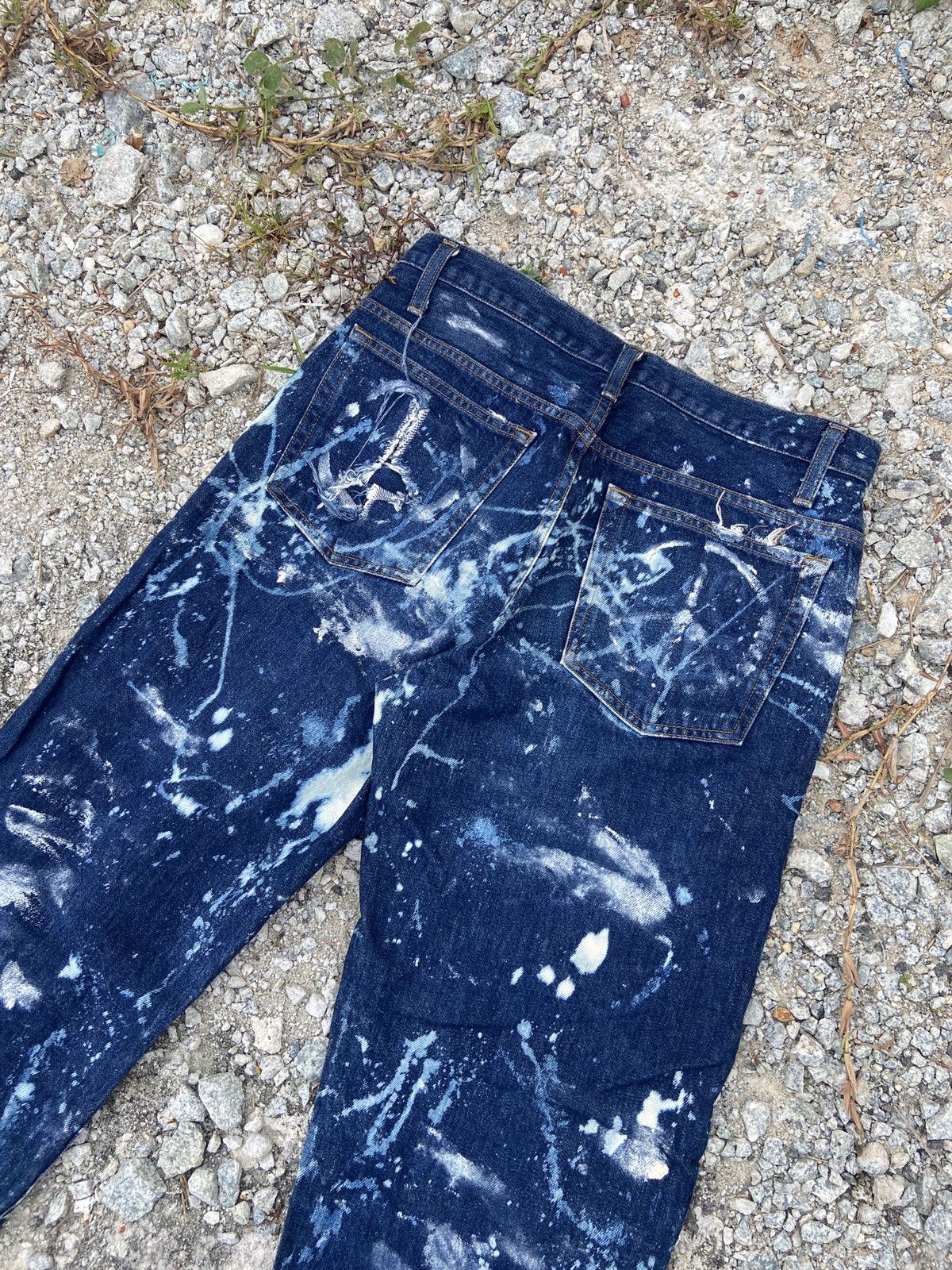 💥Vintage Distressed Painted Denim Jeans - 10