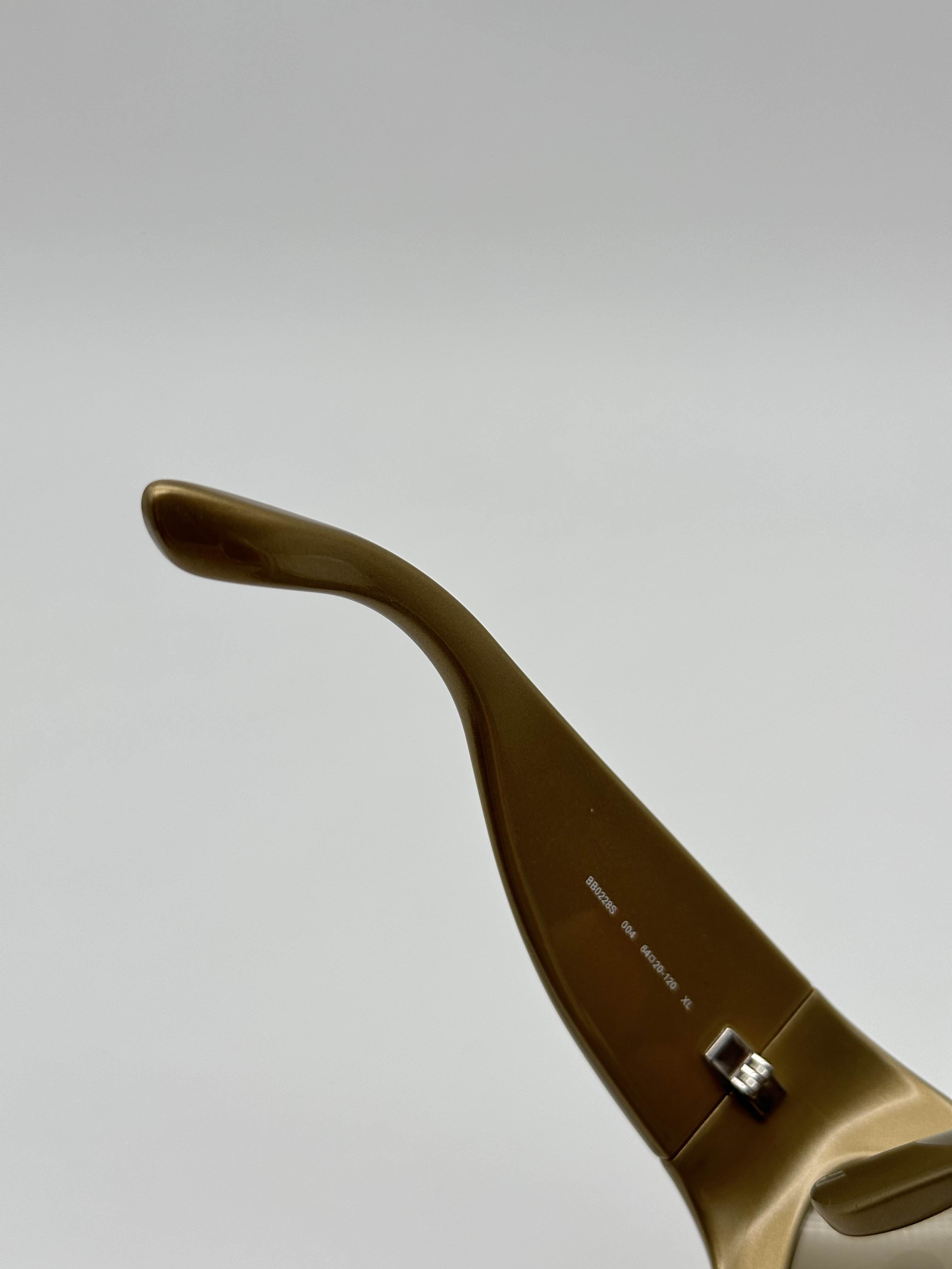 BRAND NEW Balenciaga BB0228S 004 Gold Brown Sunglasses - 6