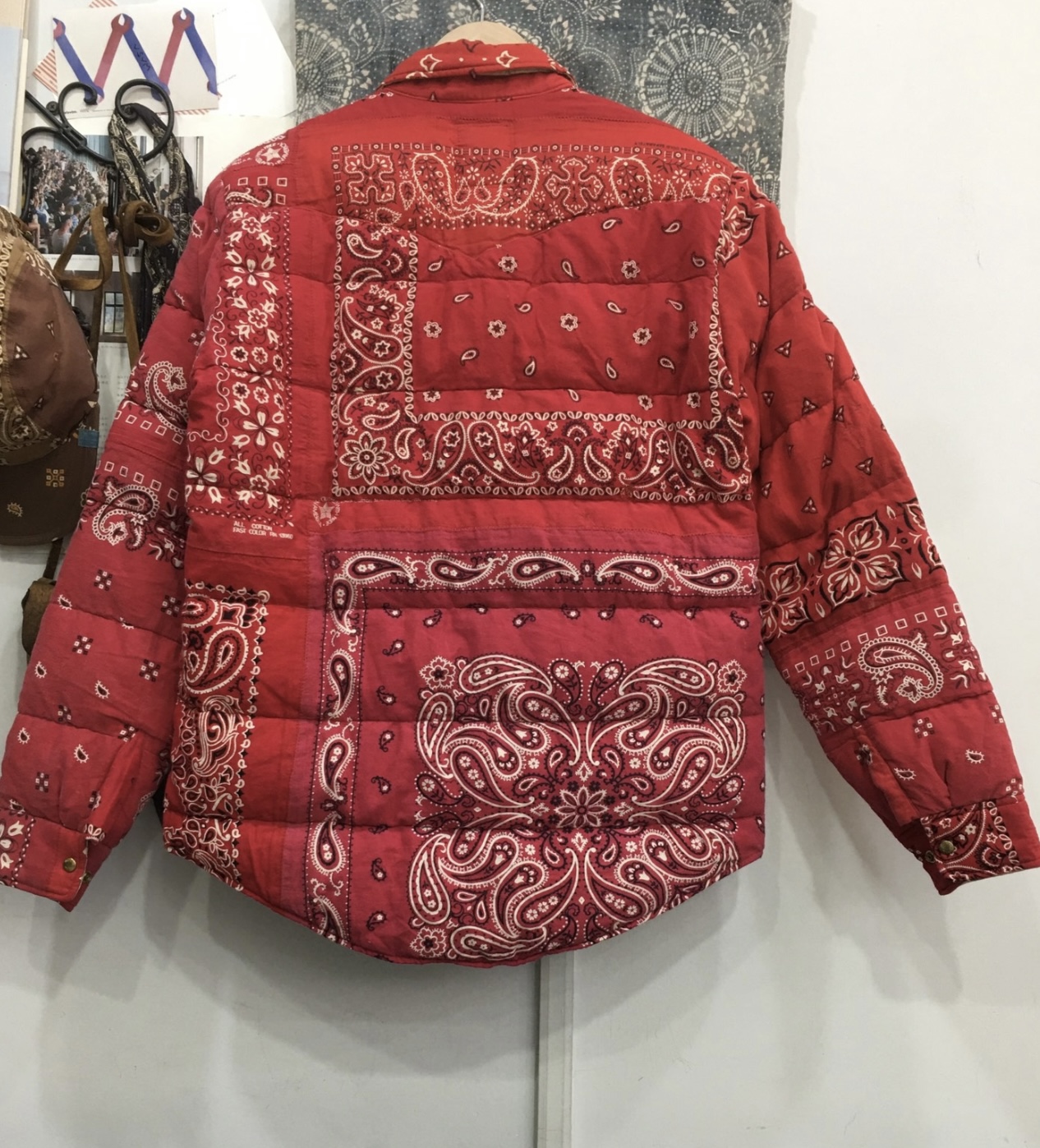 VISVIM ICT 18SS Bandana Kerchief Down Jkt Red Cashew Flower Down Jacket