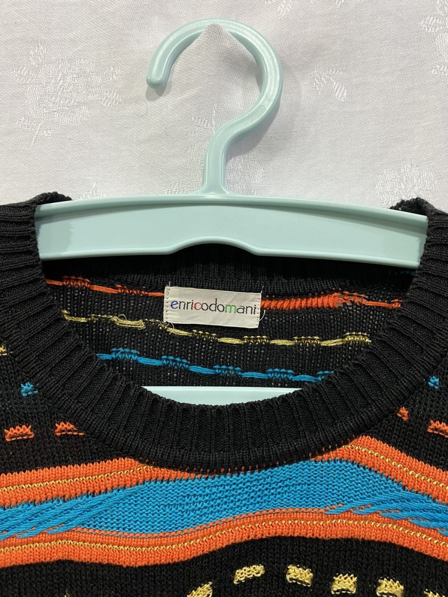 Japanese Brand - Enricodomani Colourful Knitted Pattern Sweater Pullover - 8