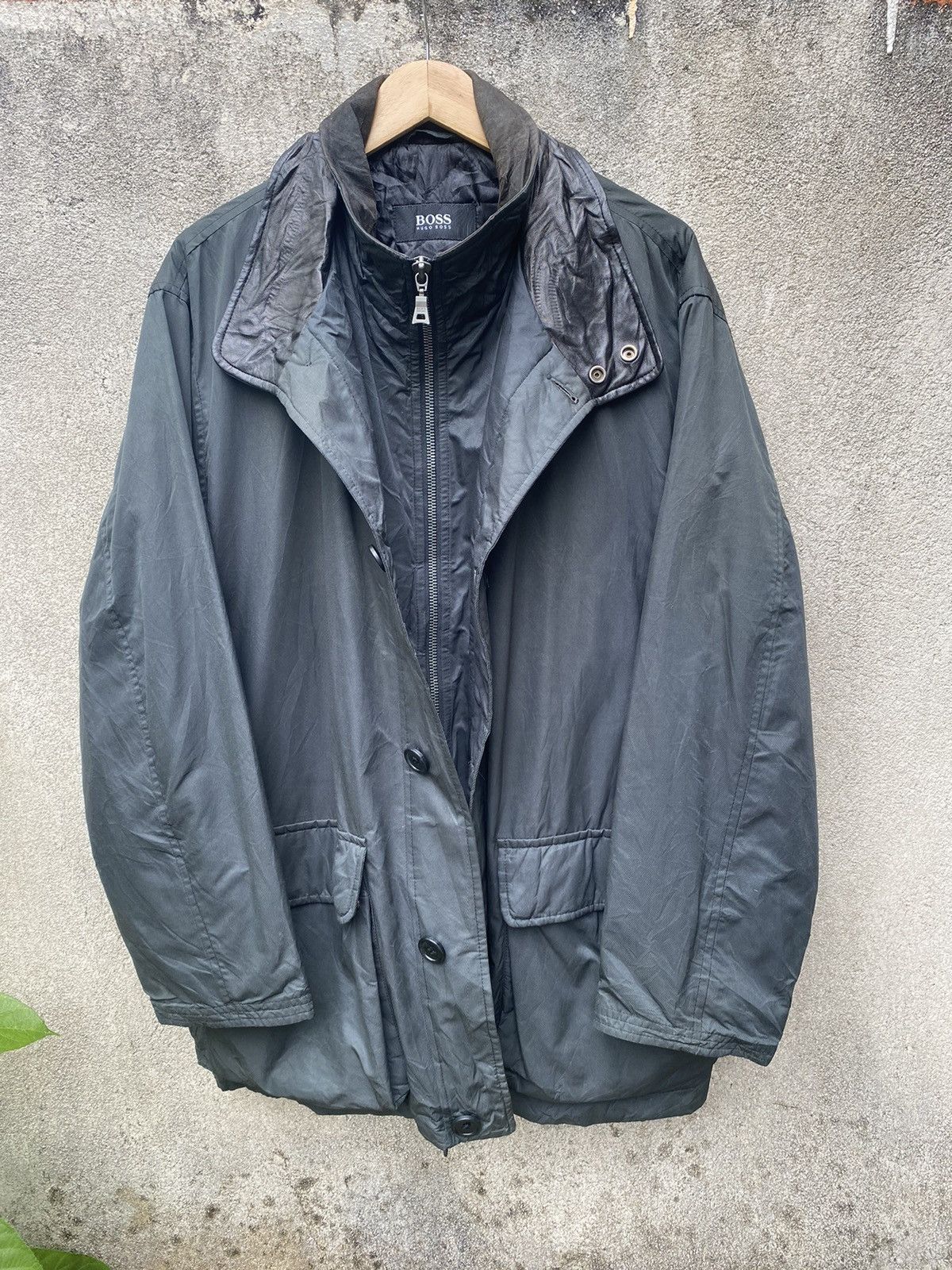 Hugo Boss Waxed Long Island Jacket Double Collar Leather - 4