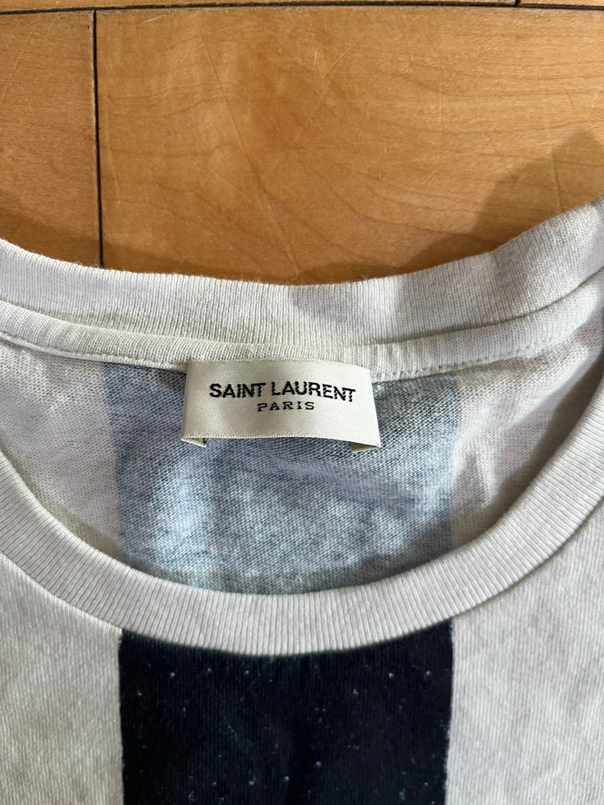 NWT - Saint Laurent Rive Gauche Logo Striped T-shirt - 5