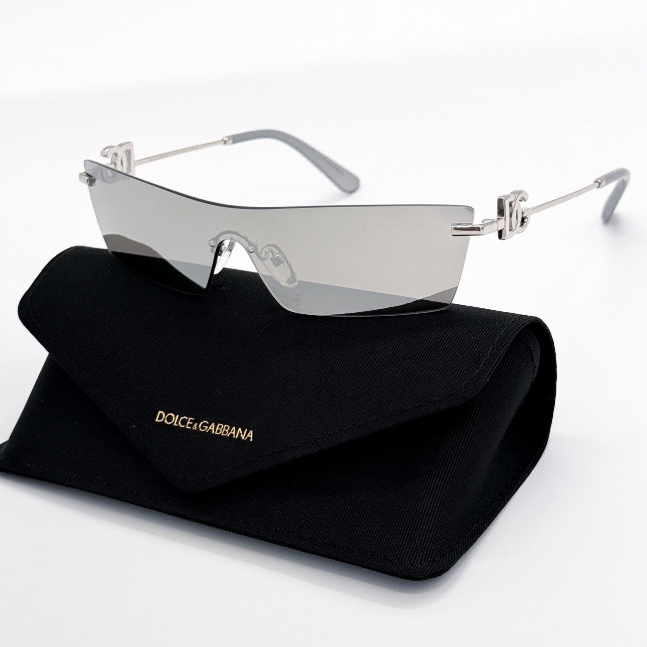 NEW DOLCE&GABBANA DG2292 05/6G SHIELD SILVER DG2292 056G - 2