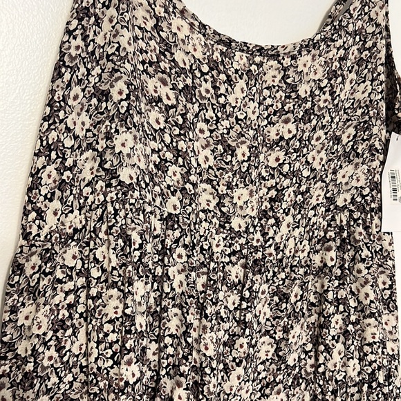 Brandy Melville Floral Tiered Open Back Ruffle Tunic - 3