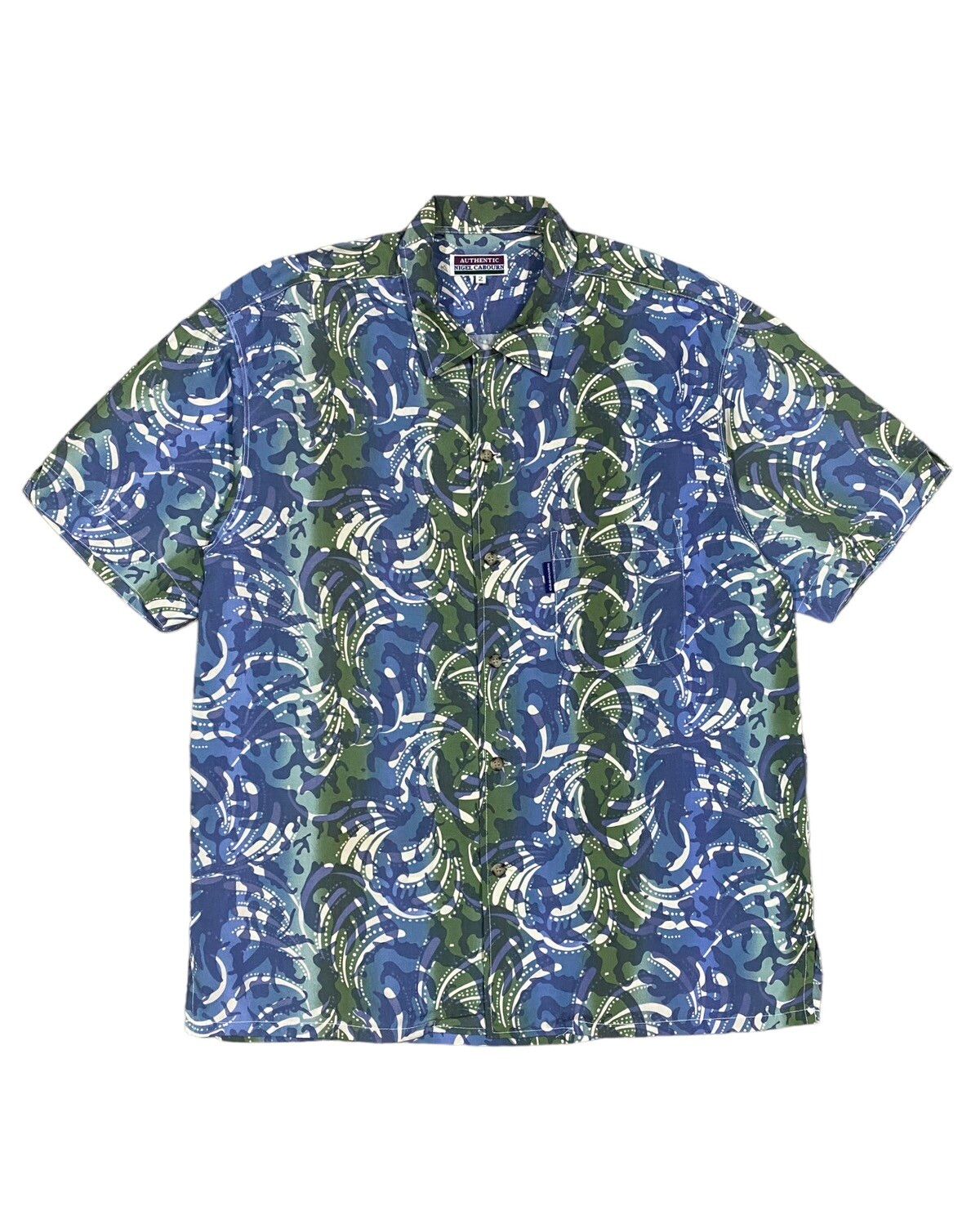 Vtg🔥Authentic Nigel Carbourn Paterned Flower Hawaii Shirt - 1