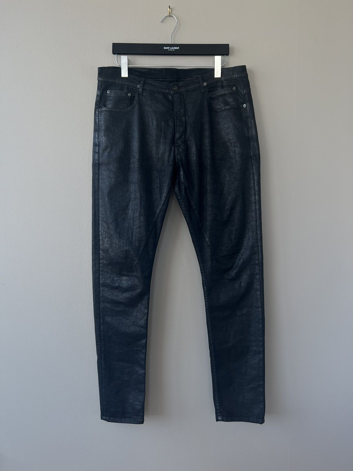 Black Waxed Torrence Cut Jeans - 1