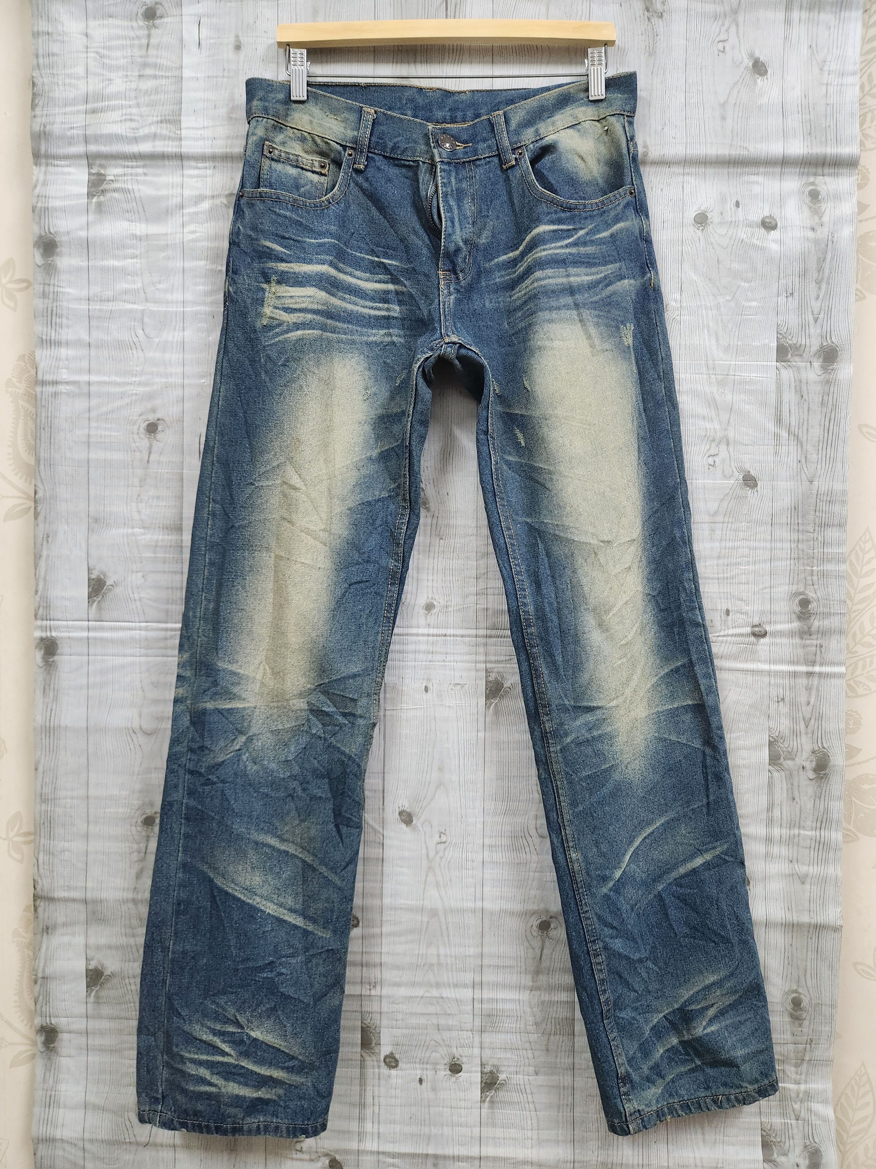 Japan Blue - Acid Wash Blue Japan Denim Straight Cut Jeans - 1