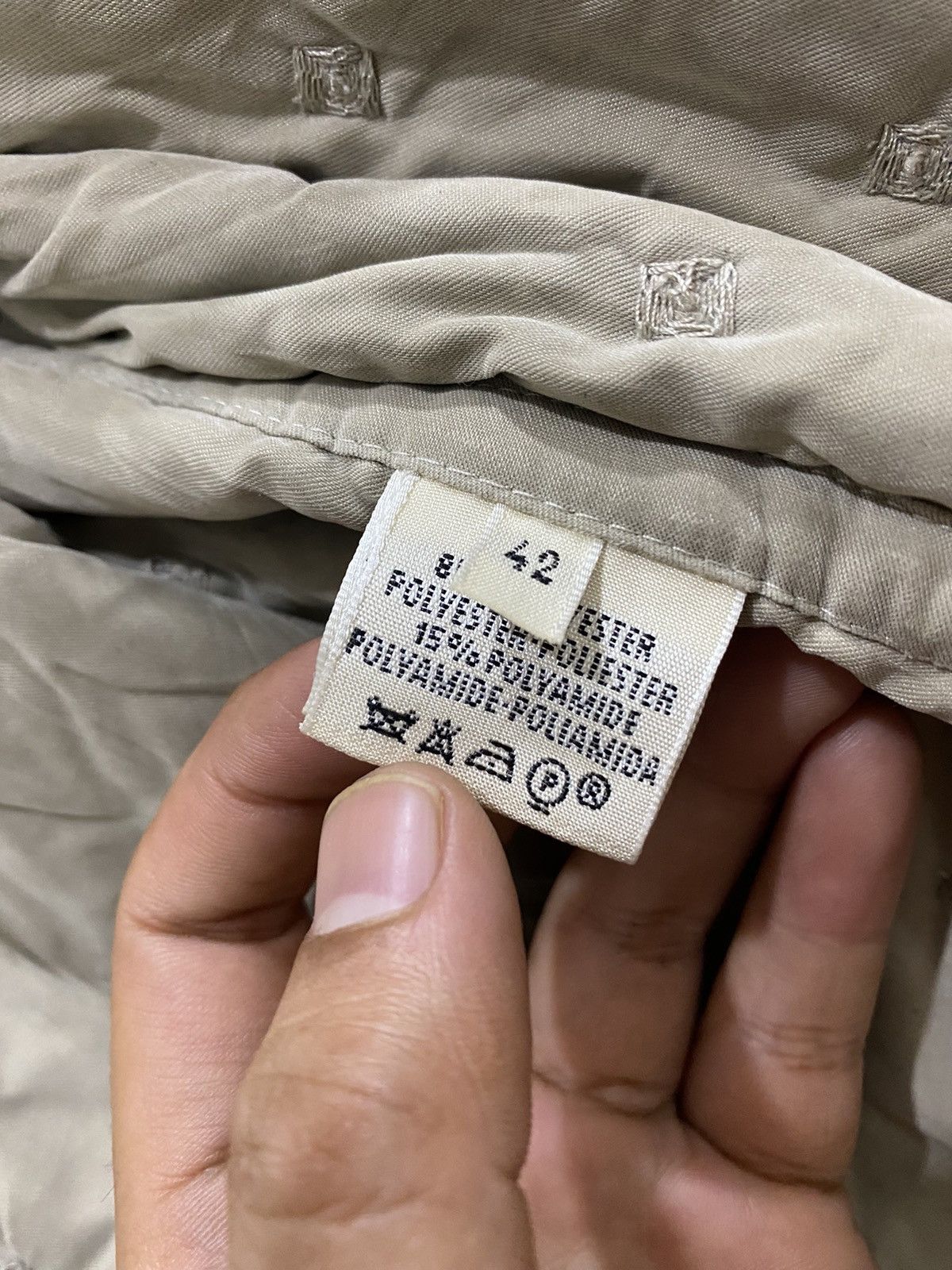 Authentic Hermès Jacket Beige Quilted France 42 Coat - 11