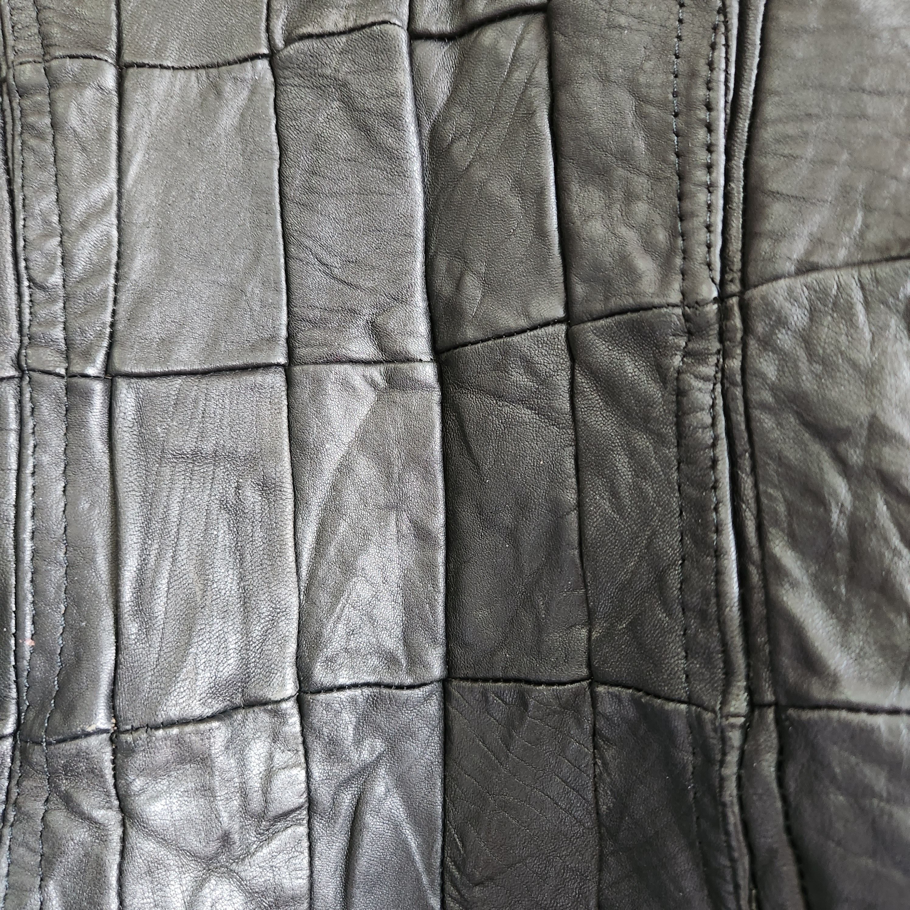 Vintage Patches Genuine Leather Fur Jacket - 5