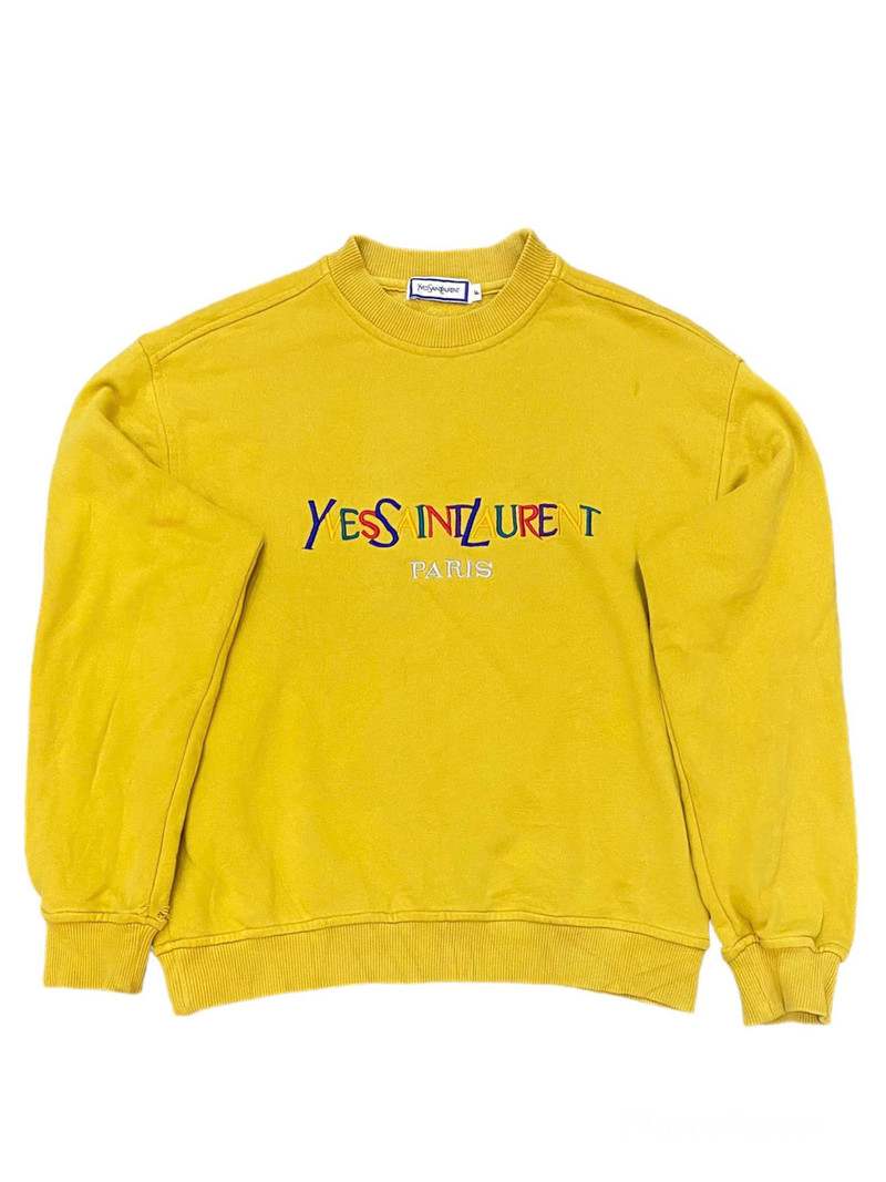 Vintage Yves Saint Laurent Multicolour Logo Sweater - 1