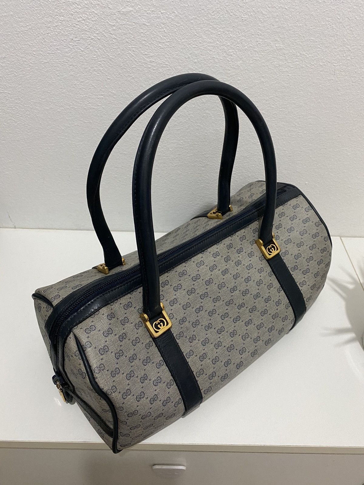 Authentic Gucci GG Boston Leather Bag - 6