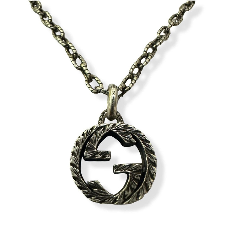 Gucci Vintage GG Laurel Sterling Silver Necklace 925 – 45cm - 1