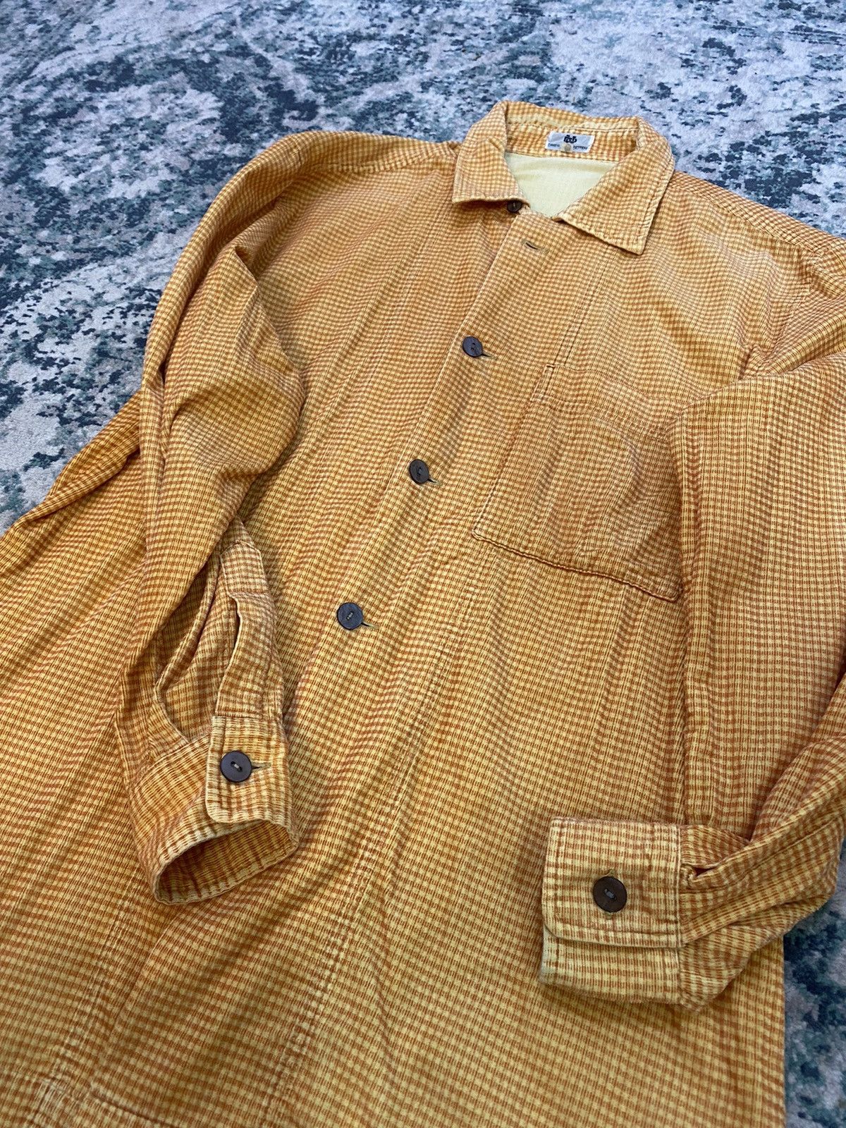 Corduroy Checker Flannel Shirt Vintage - 4