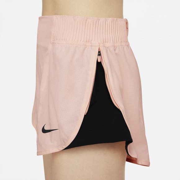 Nike Dri-FIT Run Division Tempo Luxe Shorts Zip Panel Round Hem Powder Pink M - 2