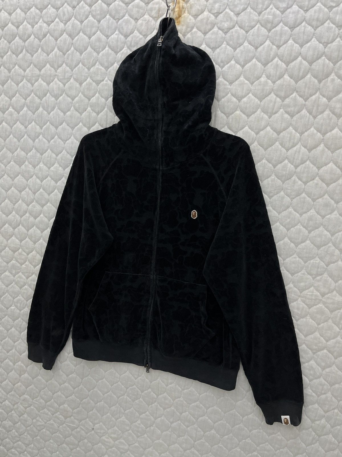 Solid Camo Velour Full Zip Hoodie - 25