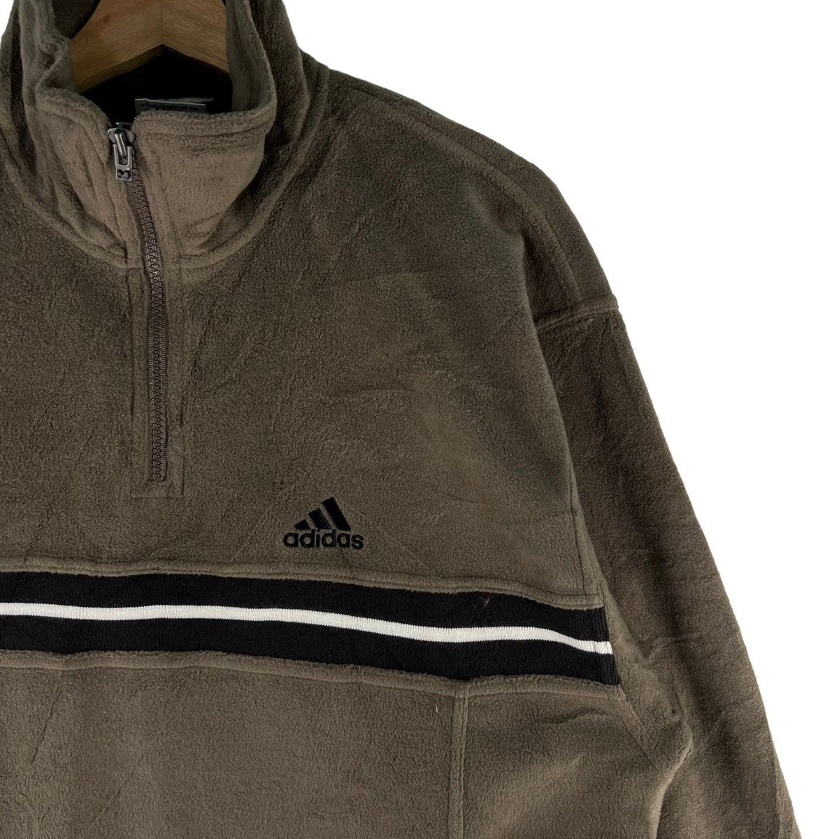 VINTAGE ADIDAS FLEECE JACKET RARE DESIGN - 3