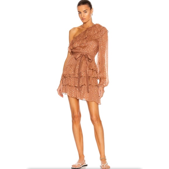 ROCOCO SAND Aine One Shoulder Belted Mini Dress - 1